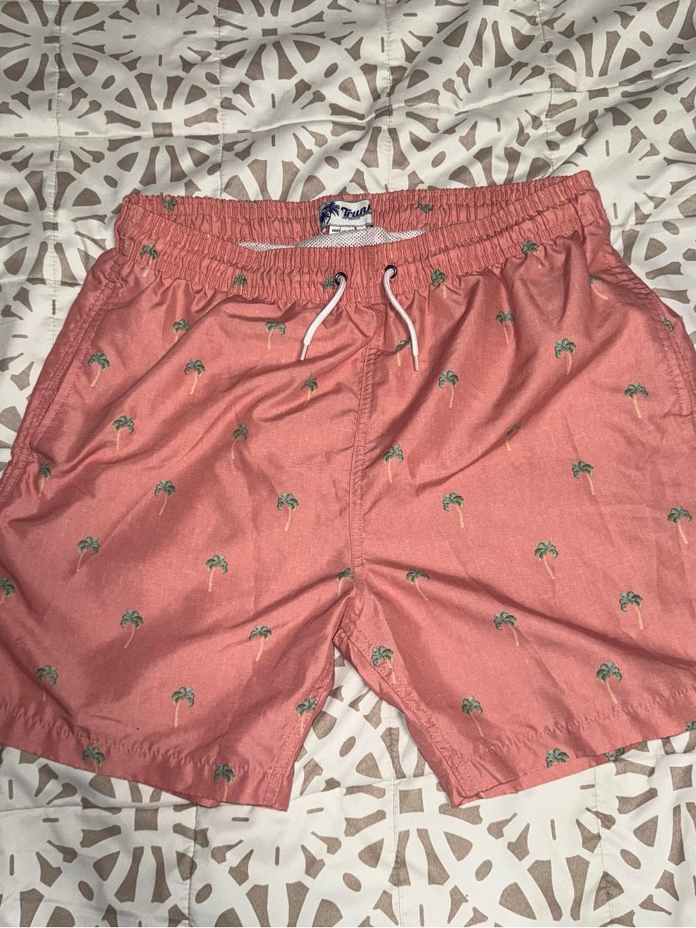 Original Trunks Brand Mens Swim Shorts Trunks Size XL Palm Trees Coral